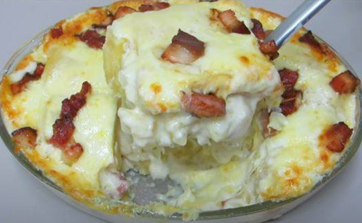 foto de mandioca gratinada com bacon